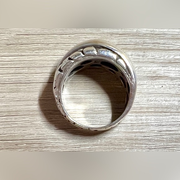 Vintage Sterling Silver Bali Indonesia Crossover Cobblestone Ring, Size 5, 6g - Picture 5 of 10